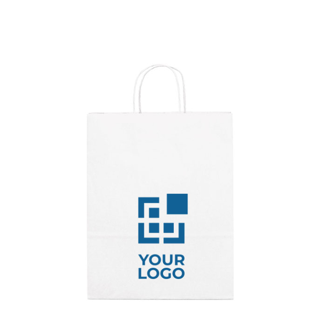 Affordable paper bag white kraft paper, 90 g/m2