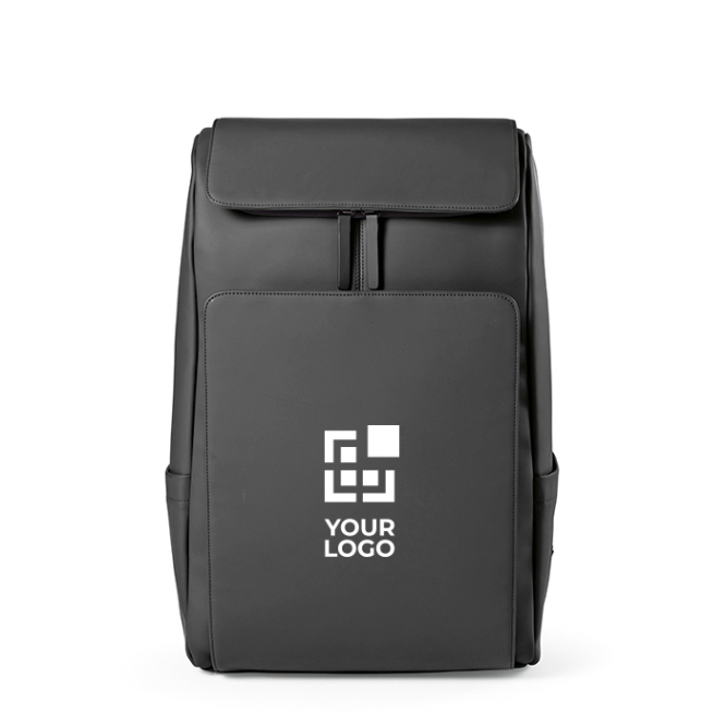 Faux leather backpack with laptop compartment, 20 L