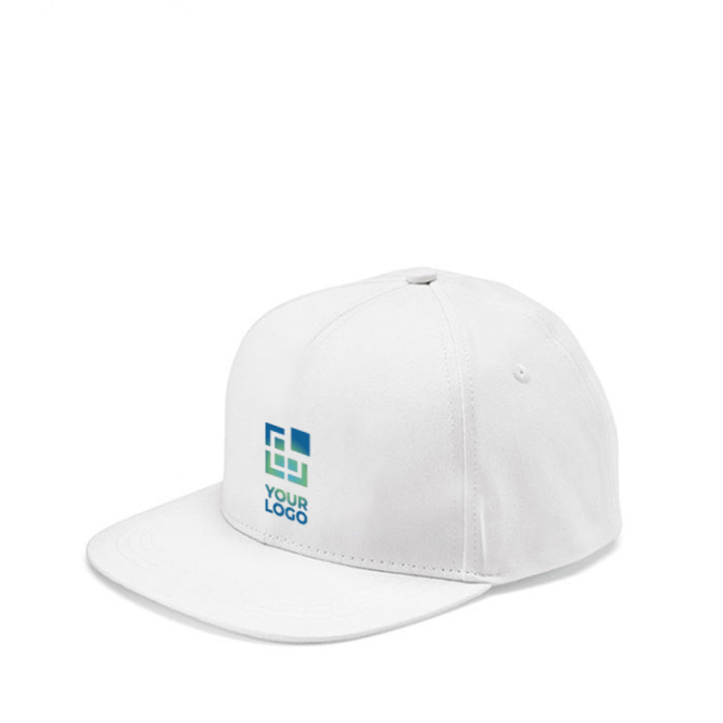 Flat peaked cap made from recycled cotton, 180 g/m2