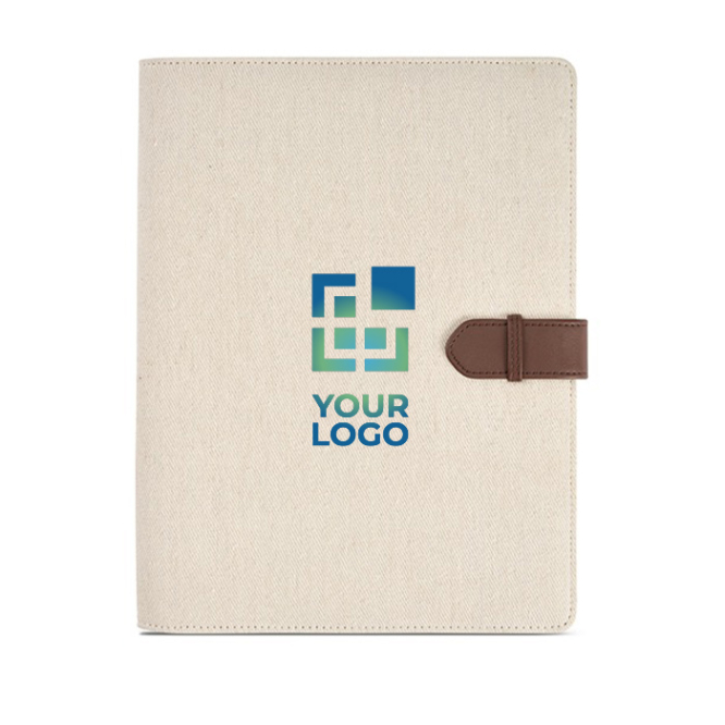 Recycled cotton folder with snap fastener, A4