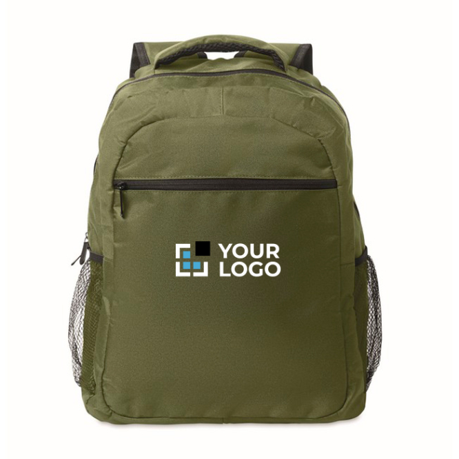 Laptop backpack with front and side pockets, 15