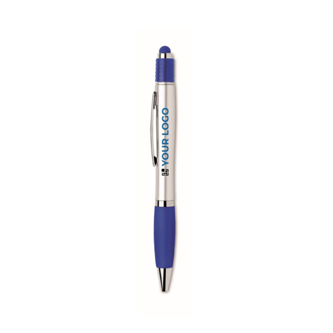 Pen with stress-relief top and blue ink
