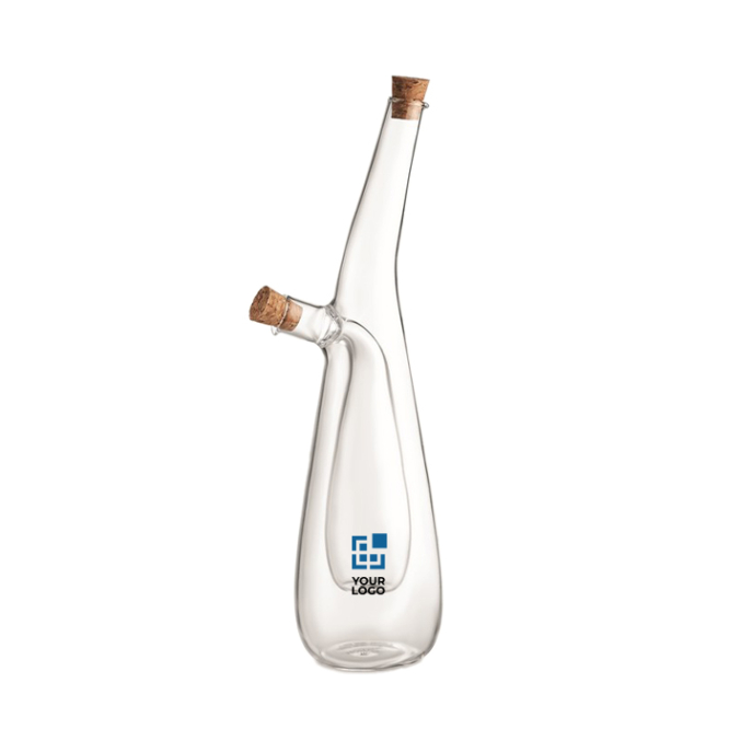 Borosilicate glass oil and vinegar bottle with cork stopper