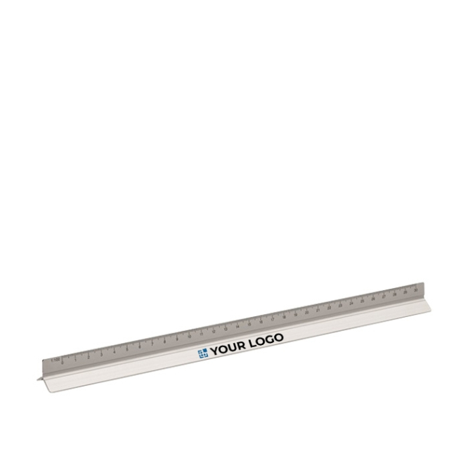Architect's ruler made of aluminium with three sides, 30 cm