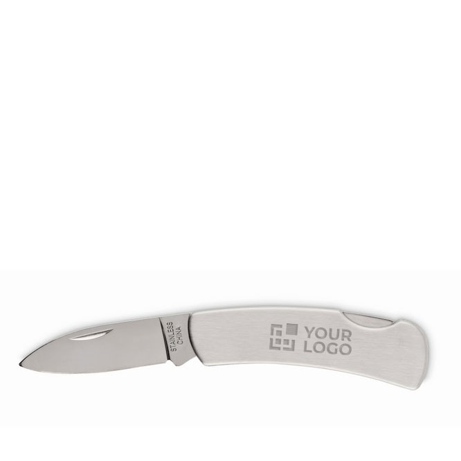 Stainless steel and metal folding knife with one blade