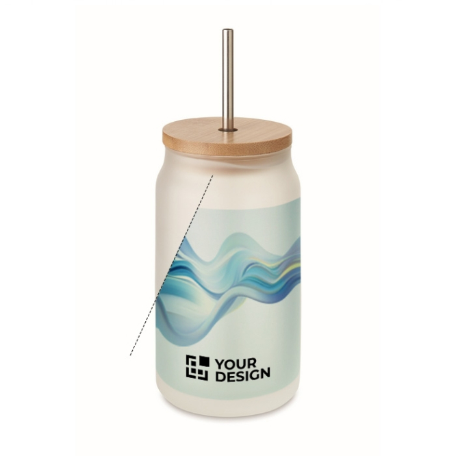 Cocktail glass with straw and lid, 400ml