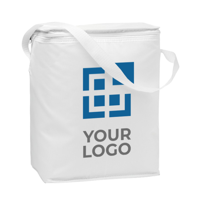 Cooler bag, polyester, for 1.5 L bottles in white, 80 g/m2