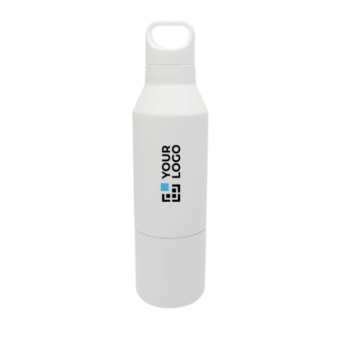 Recycled stainless steel thermal bottle with removable cup, 600 ml