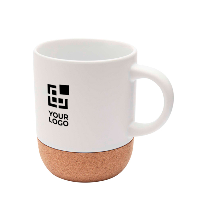 Matte-finish ceramic mug with cork base, 300 ml