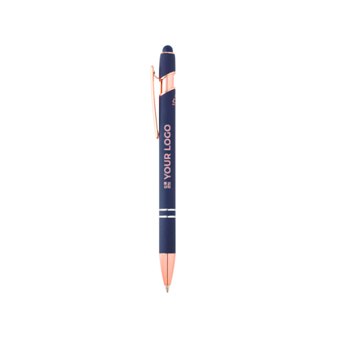 Recycled aluminium pen with rose gold finish, black ink