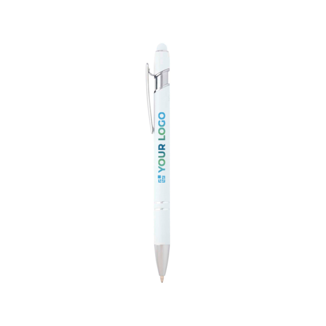 Recycled aluminium pen with silver finish, black ink