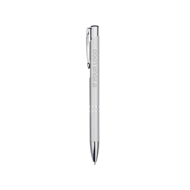 Recycled aluminium pen with lacquered finish, blue ink