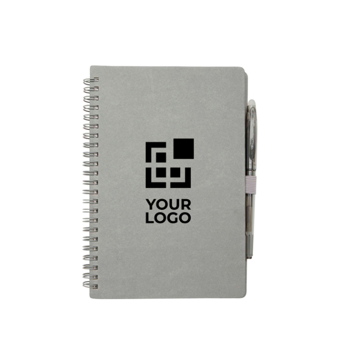 Reusable hardcover notebook with pen, black ink