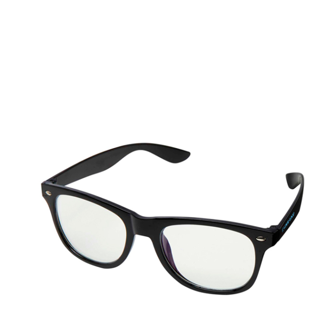Recycled plastic glasses with acrylic glass lenses
