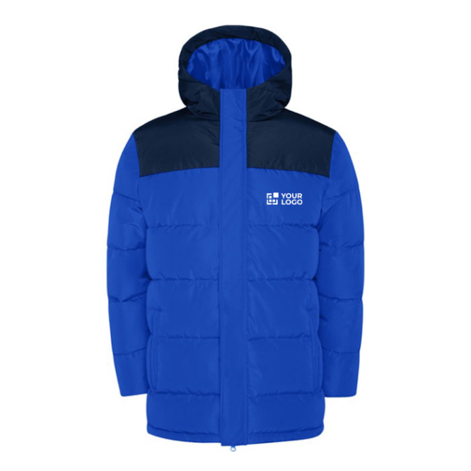 Unisex bi-colour hooded down-style polyester jacket, Roly 