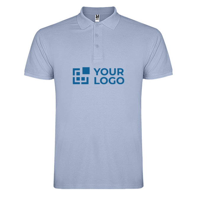 Men’s short-sleeve piqué-knit cotton polo shirt, 200 g/m², Roly