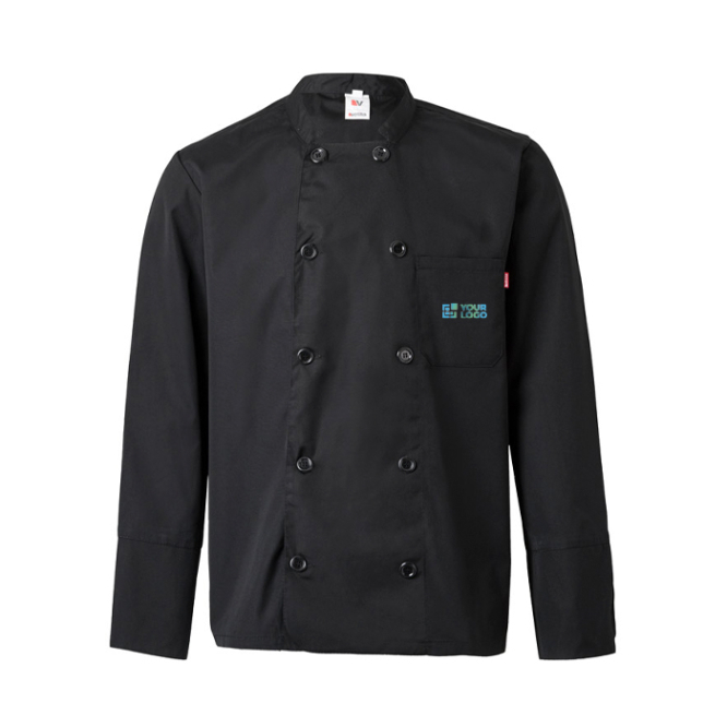 Long-sleeved chef's jacket, polyester and cotton, 175 g/m2, 