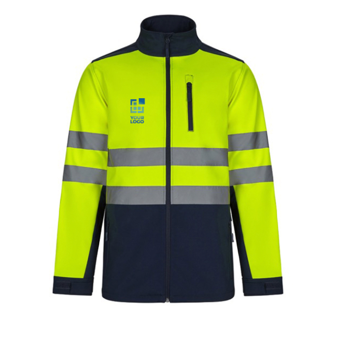 Extra-large polyester-elastane fleece softshell jacket, 280 g/m2 