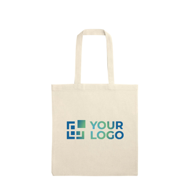 Versatile natural cotton-polyester bag with handles, 140 g/m2