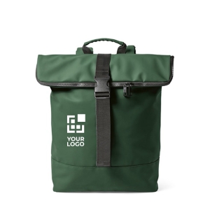 Recycled leather laptop backpack with padded back, 15.6