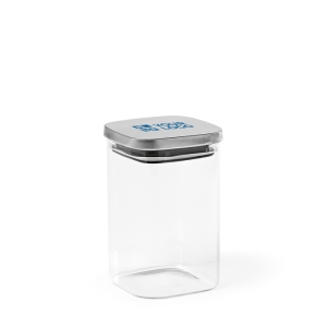 Glass jar with recycled stainless steel lid, 1.13 L