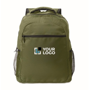 Laptop backpack with front and side pockets, 15"