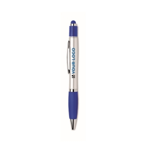 Pen with stress-relief top and blue ink