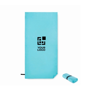 Microfibre sports towel with closure strap, 200 g/m²