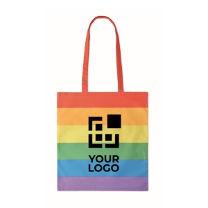 Tote bag with rainbow design and long handles, 200 g/m2