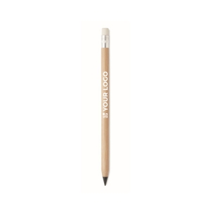 Long-lasting bamboo pencil with eraser and graphite tip