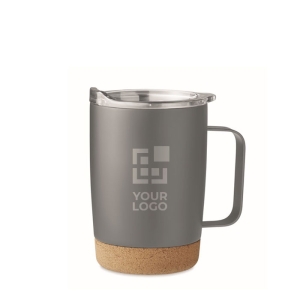 Thermo mug with double inner wall and cork base, 300 ml