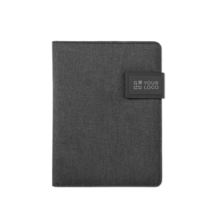 Folder with integrated power bank, USB cable & notepad, A5