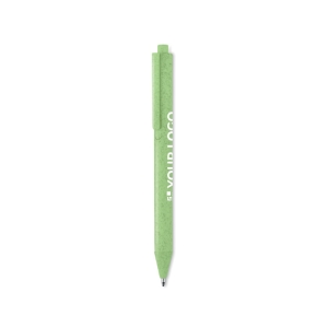 Sustainable ballpoint pen made of a wheat straw mix, blue ink