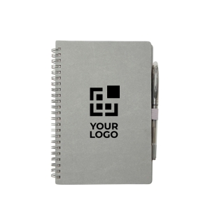 Reusable hardcover A5 notebook with pen, black ink