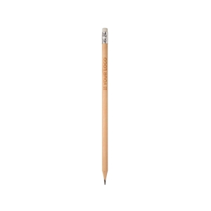 Poplar wood pencil with eraser and graphite lead