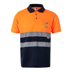 Two-tone polyester work polo with bird's eye effect – 160 g/m2 