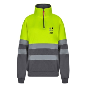 Extra-large polyester fleece jumper with high collar, 300 g/m2 