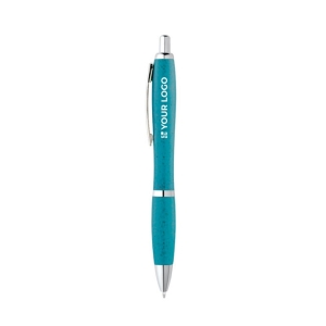 Wheat straw ballpoint pen in colours, blue ink