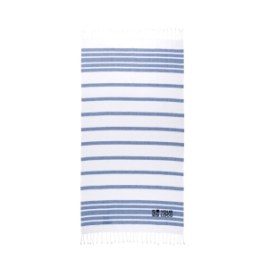 Striped cotton-polyester beach towel with fringes, 180 g/m2