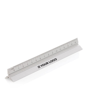 Aluminium promotional ruler with 5 scales, 15 cm