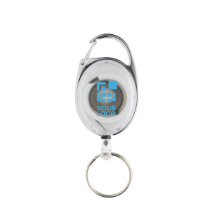 Recycled ABS and zinc keyring with cord and carabiner