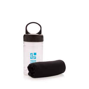 Cooling microfibre towel with sun protection