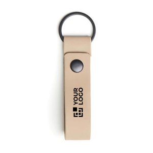 Elegant flexible vegan leather keyring with metal rivet