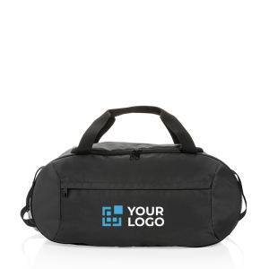 Branded sports bag in recycled polyester