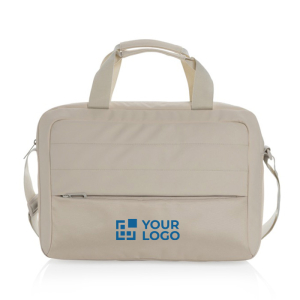 RPET briefcase with front pocket and decorative stitching, 15.6"