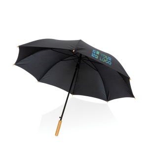 RPET pongee umbrella with bamboo handle, Ø120 cm
