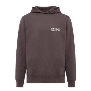 Branded unisex hoodie in recycled cotton, 280 g/m² 