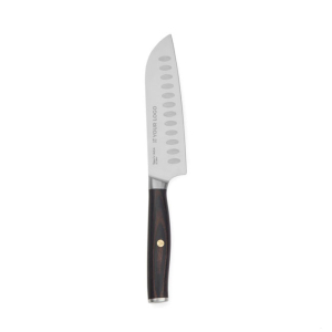 Santoku knife in recycled stainless steel and wood, 14 cm blade