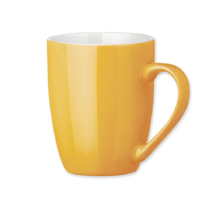 Modern ceramic coffee cup in colours, 370 ml