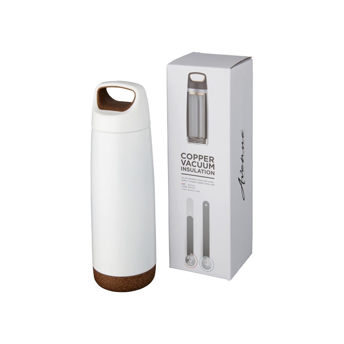 Thermal steel bottle with cork base, 600 ml